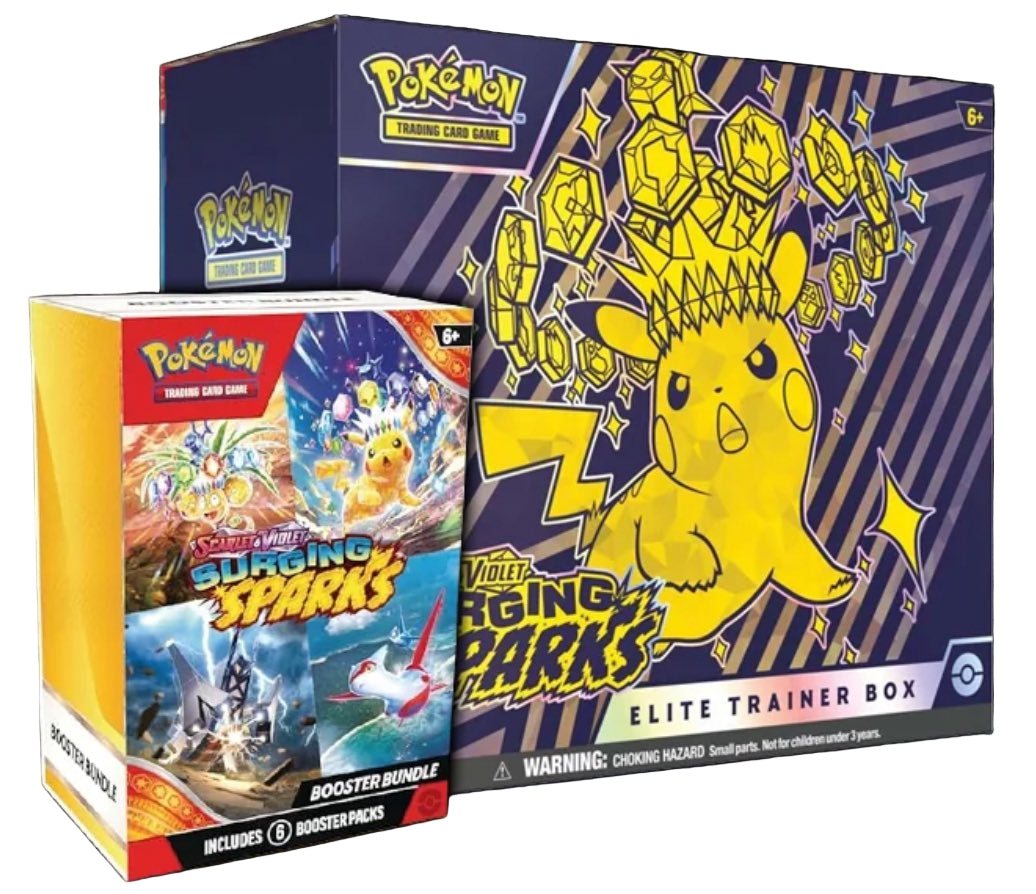 Pokemon Scarlet & Violet Surging Sparks Elite Trainer Box & Booster Bundle Combo